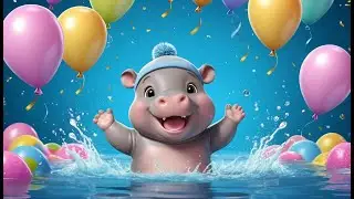 Baby Hippo’s Big New Year Splash | Fun Animals & New Year Nursery Rhyme for Kid | Baby Learning Song
