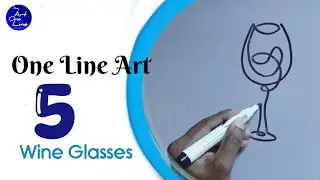 One Line Art: Draw 5 Wine Glasses in 5 Easy Steps