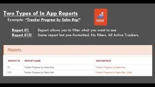 NSM Training Video   App Reporting Interface