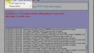 POF Auto Message Sender Software Advanced Features Menu Items