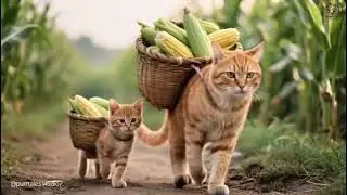 Episode 5 : Hardworking Dad Cat Surprises His Family with Fries Made from His Oil Bonus🍟❤️ Purrtales