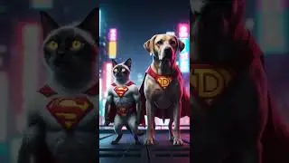 SUPER1 CAT42 AND9 SUPER2 DOG78 #DreamScreenAI #aishorts #aihorror#aicat#jaidmeel#foryou#aifeed#4k#2m