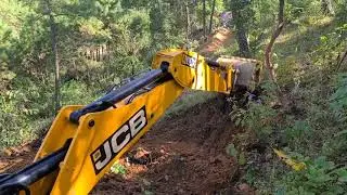 jcb backhoe loader construct new road