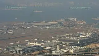 Aerial view at Chek Lap Kok airport, timelapse