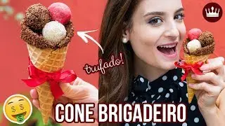 CONE DE BRIGADEIROS (CASQUINHA TRUFADA: BEIJINHO E BICHO-DE-PÉ!) | Cozinha do Bom Gosto | Gabi Rossi