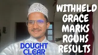 RGUHS Results|Withheld|Grace Marks|Marks card|