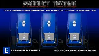 7.5 KVA Temporary Power Distribution - 480V to 220V, 1PH - (1) L6-30R - 10' SOOW Cord - N3R