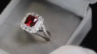 red diamond engagement ring, red diamond wedding ring, red gemstone ring