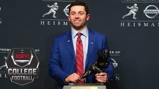 2017 Heisman Trophy winner Baker Mayfield gets emotional thanking his family and coaches | ESPN