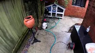 Making a slippery path safe. Removing the Algea and Moss.