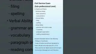 What is the coverage of the Civil Service Exam (Sub-Professional Level)