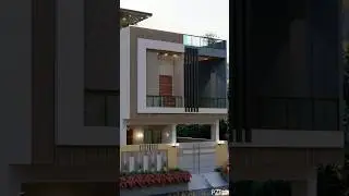 Современный дом 30 x 60, 3D-проект, фасад