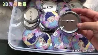 Double your profit, use PP300 automatic machine to make 3D lenticular card Pin Button badge