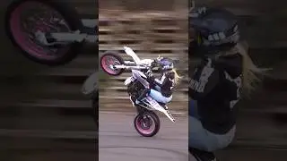 Wheelie Fail 😬  #fail #girl #motorcycle #sumo #blonde #pink