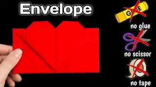Easy Origami Heart Envelope  | No Glue Paper Craft