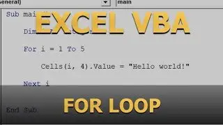For loop in 3 minutes [Excel VBA Tutorial #4]