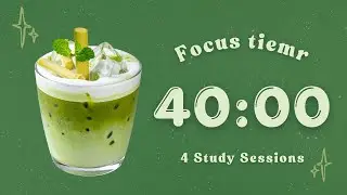 3 Hour 40/5 Pomodoro Timer | Matcha Study With Me 🍵 | Jazz Chillhop for Deep Focus