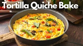 Tortilla quiche bake.Must try Quickest & Easiest tortilla pizza ever