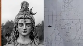 Shiva Outline Drawing Using Grid Method | Easy Step by Step | Hani&rsquo;s Art World