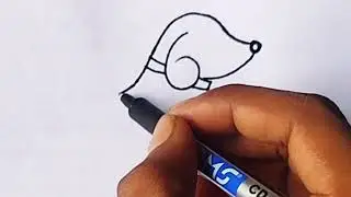 Easy drawing tutorial : a cartoon dog with big eyes