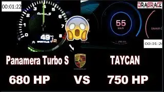 2018 Porsche Panamera turbo s 680 HP vs 2020 Porsche Taycan 750 HP Acceleration Sound 0 - 300km/h