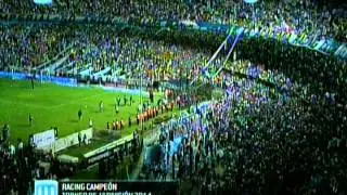 RACING CAMPEON 2014. Ultimos 5 minutos y FIESTA COMPLETA (83 minutos).