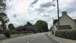 Driving On The D7 From 29150 Ch&acirc;teaulin To 29180 Locronan, Finist&egrave;re, Brittany, France 27th May 2013