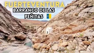 Barranco de Las Penitas Fuerteventura Canary Islands WALKING TOUR with nature sounds 4K Wąwóz Kanary