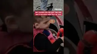 HOOK, LINE, & SINKER: Adorable 3-year-old reels in his first fish during a day on the boat with dad