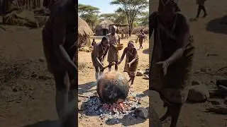 Clay Ball Chicken Roast | Traditional Tribal Outdoor Cooking🍗🔥 #tribalcooking #tribalfood #shorts