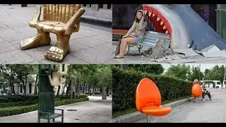Unique designed public benches
