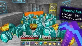 Mining diamonds with a FORTUNE 1000 pickaxe in Minecraft UHC...
