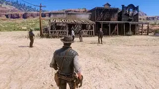 Only low honor players could see this scene of sheriff encounter in Armadillo...