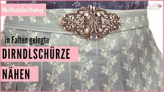Dirndlschürze nähen (Falten legen) - Dirndlschürze mit Schnalle nähen