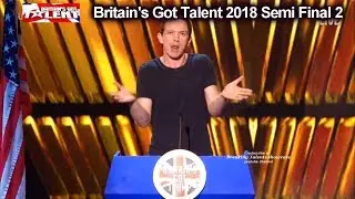 Andrew Lancaster Does Trump Impression Again Britain's Got Talent 2018 Semi Final 2 BGT S12E09