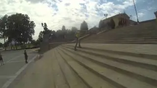 Skating down the Philly Art Museum Stairs (last set)