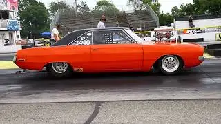 BAD BLOWN '70 DODGE DART SWINGER RUNS 8.93 AT BYRON
