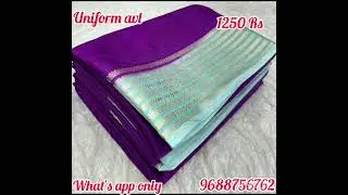 Mysore silksaree with Blouse offr 1250 Rs shipExtra uniform avl online payment  What'sapp 9688756762