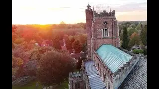 Sunset behind St Nicholas Church, Castle Hedingham