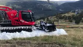Preparing a ski slope in Kvitfjell in September!