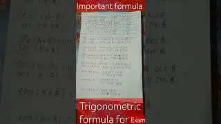 trigonometric formula//important for exam #study🔥#content #maths #viral