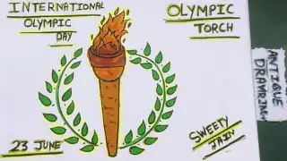 How to draw an  Olympic Torch drawing/Happy Olympic day/International an Olympic day