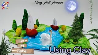 Beautiful natural scenery using Airdry clay | Clayartarena #diy #naturalscenary #clayart #claycraft