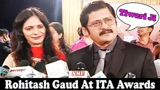 Rohitash Gaud With Wife At Redcarpet Of ITA Awards 2017
