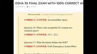OSHA 30 FINAL EXAM WITH 100% CORRECT ANSWERS