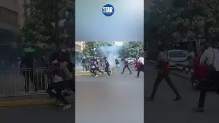 Chaos erupts during the end femicide protest in Nairobi's Central Business District on Tuesday.