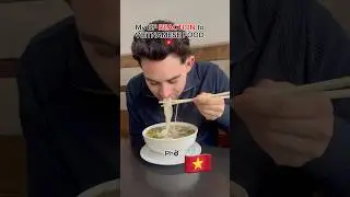 My BF REACTS to trying Vietnamese food 🇻🇳 #mukbang #foodreaction