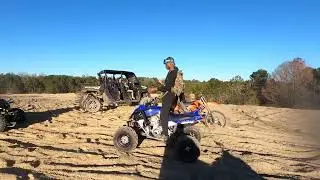 Yamah Raptor , Polaris Scrambler, and dirt bikes trail ride, unedited.