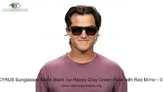 Spy CYRUS Sunglasses Matte Black Ice Happy Gray Green Polar with Red Mirror   0 0 7 9