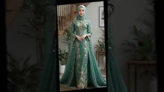 Teal & Gold Elegance &mdash; Modest Couture Hijab Gown | AI Portrait #charm #aiart #allure